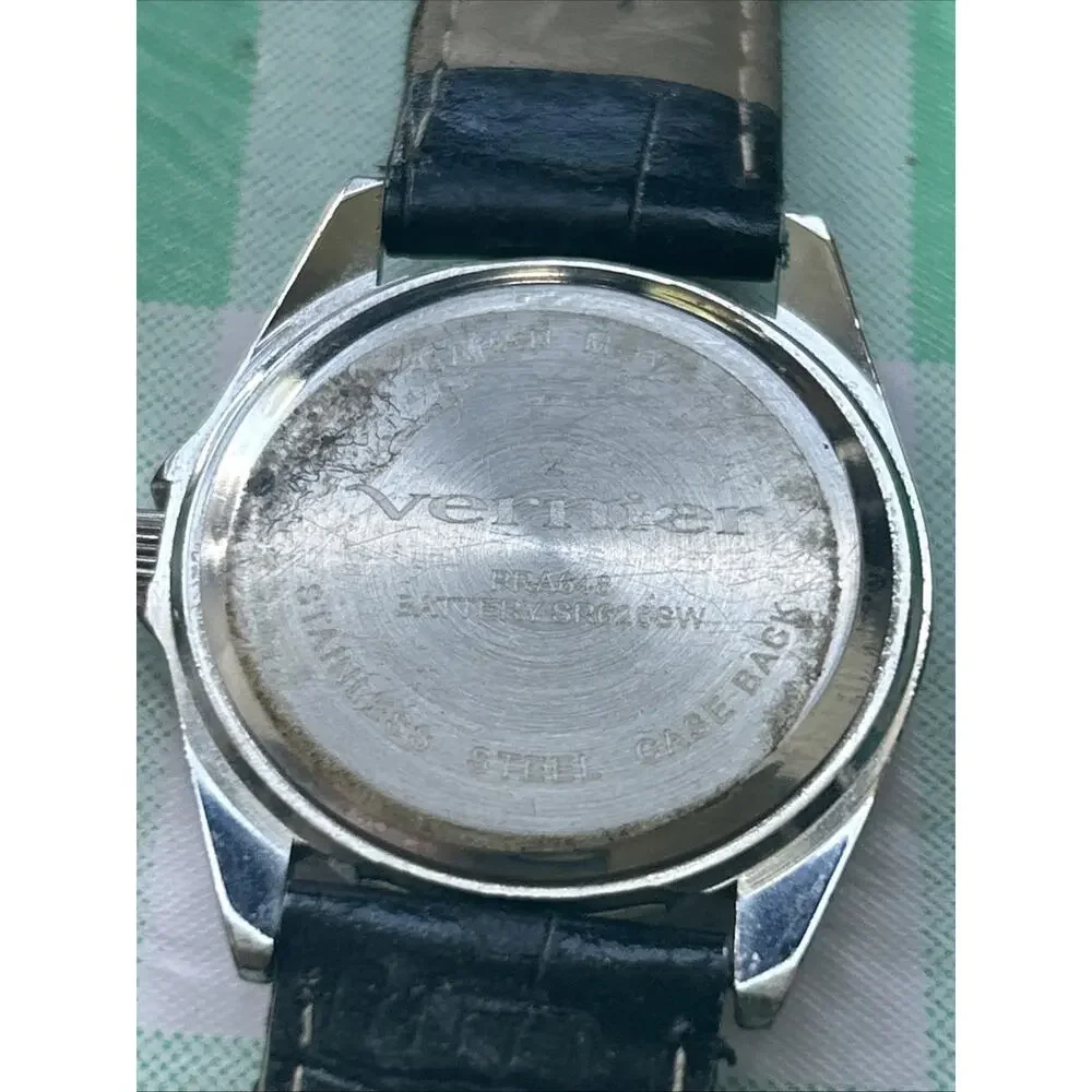Vernier Black Dial And Band Silver Case Women’s Quartz Watch